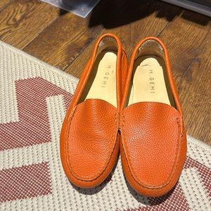 M. GEMI Driving Loafer Leather Italy Women’s EU 36 1/2, orange, excellent cond